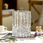 Elegant Diamond-shaped glacier glass vase