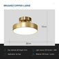 Modern LED Ceiling Light – Nordic Round Copper Fixture for Home & Bedroom Decor