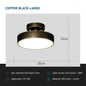 Modern LED Ceiling Light – Nordic Round Copper Fixture for Home & Bedroom Decor