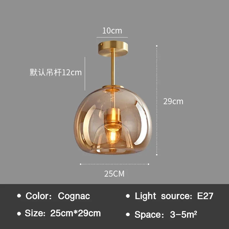 Sanoni SLCL010 – Modern Nordic LED Glass Ceiling Light