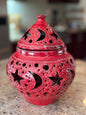 Arabesque style Lantern - Red(Large) Handmade ceramic
